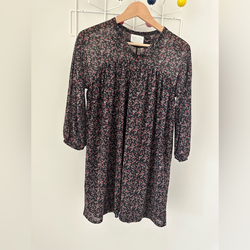 Preloved Zara mini navy floral dress